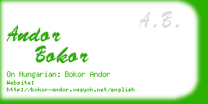 andor bokor business card